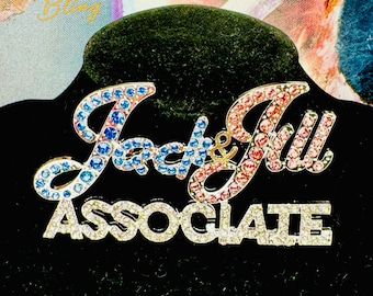 SUPERSIZED Jack and Jill of America ASSOCIATE Rhinestone Brooch Pin