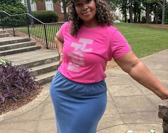 JJOA ADULT Pink Rhinestone Interlocking JJ Bling T-Shirt - Jack and Jill