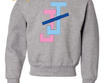 YOUTH Jack and Jill of America Gray Sweatshirt with Interlocking JJ Logo