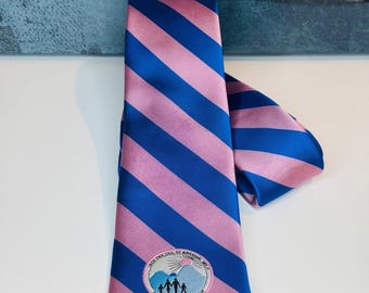 Jack and Jill of America branded logo blue/muted pink classic tie
