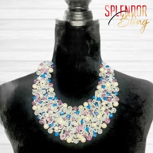 FINAL SALE - Mauve Pink and Turquoise Blue JJOA Inspired Gemstone and Pearl Necklace