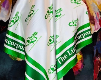 LINKS Oversized Green and White Logo Square Scarf