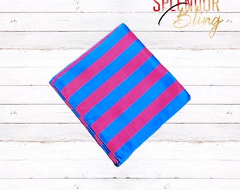 Jack and Jill of America boys or mens royal blue/hot pink pocket squares