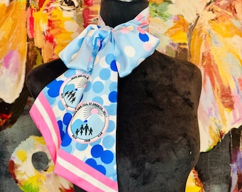 JJOA Pink, Blue and White Polka Dot Purse Tie/Short Neck Scarf - Jack and Jill of America