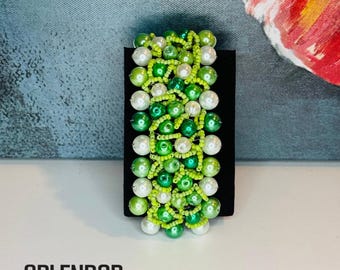 The LINKS Inspired Green/White/Lime Wired Pearl Bracelet