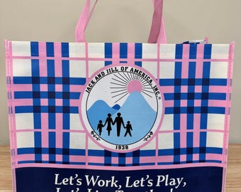 JJOA Plaid Nonwoven Reusable Shopping Tote Bag — Jack and Jill of America