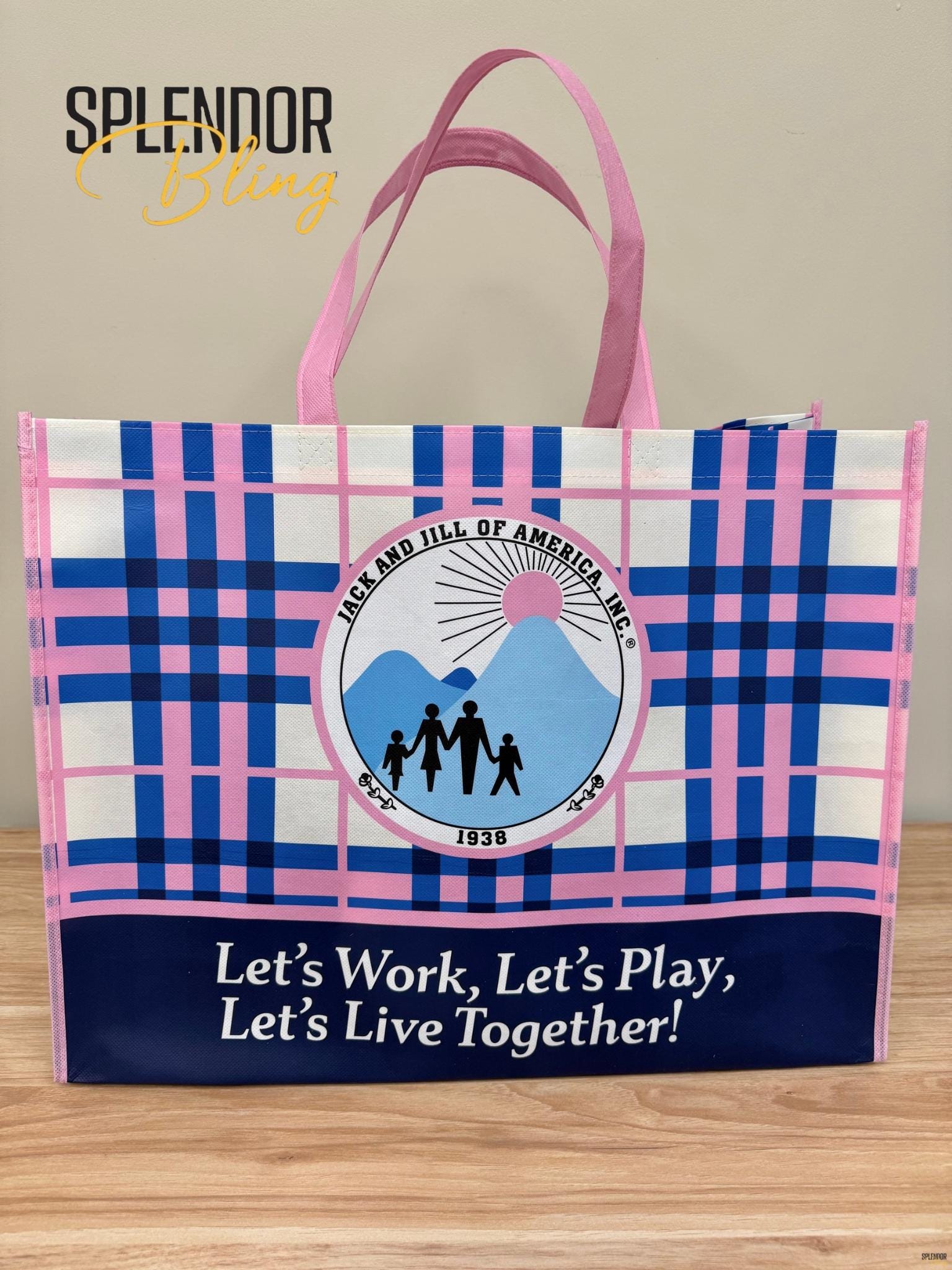 JJOA Plaid Nonwoven Reusable Shopping Tote Bag — Jack and Jill of