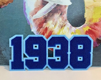 JJOA Navy & Light Blue 1938 DIY Iron-On Chenille Patch - Jack and Jill of America