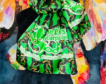 LINKS Green and Black Chain Logo Scarf - The Links Incorporated