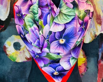 DST Inspired Violet Oversized Satiny Square Scarf