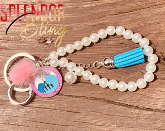 Jack and Jill of America Pom Pom, Pearl, and Tassel Keychain/Bag Charm