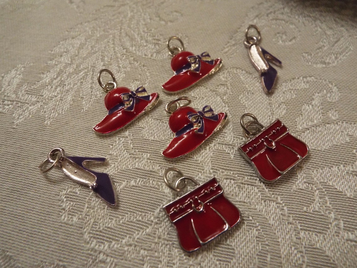 Red Hat Society Enamel Trinkets/Charms for Bracelets and Etsy