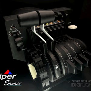 Piper PA34T Seneca | Realistic Aluminum Split Throttle Upgrade for the Honeycomb Bravo | Snug Fit | Fantastic Feel | Flight Simulator