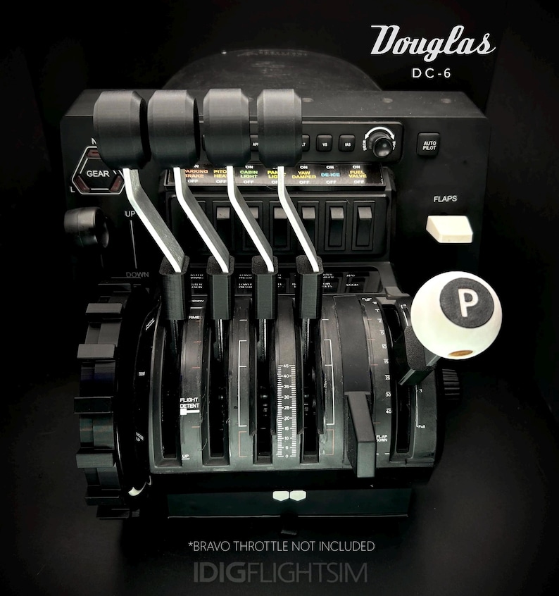 Douglas DC-6 Metal-Core Flight Sim Control Upgrade for Honeycomb Bravo Throttle image 1