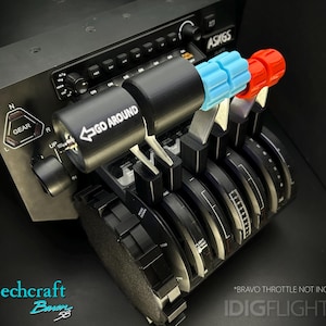 Ensemble de commandes de vol Baron G58 pour Beechcraft | Leviers réalistes en aluminium | Hélice double moteur | Convient à l'accélérateur Nid d'abeille Bravo | Simulateur de vol