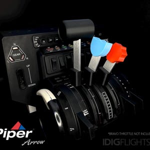 パイパーアロー PA-28 III/IV ターボ | ハニカムブラボー用アップグレードスロットルレバー | 本物のサイズと感触 | フライトシミュレーター | PA28 PA46