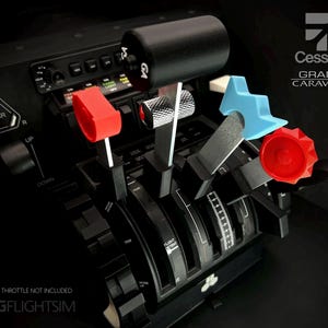 Commandes de vol pour simulateur de Cessna 208B Caravan Professional (5 pièces) | Matériel réaliste | Leviers en aluminium | Coupe ajustée | Nid d'abeille Bravo