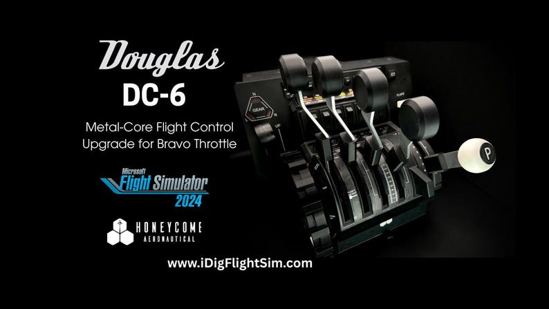 Douglas DC-6 Metal-Core Flight Sim Control Upgrade for Honeycomb Bravo Throttle image 2