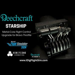 Beechcraft Starship | Black Square | Metal-Core Flight Control Upgrade for Honeycomb Bravo Throttle