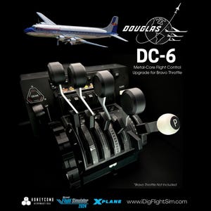 Douglas DC-6 Metal-Core Flight Sim Control Upgrade for Honeycomb Bravo Throttle