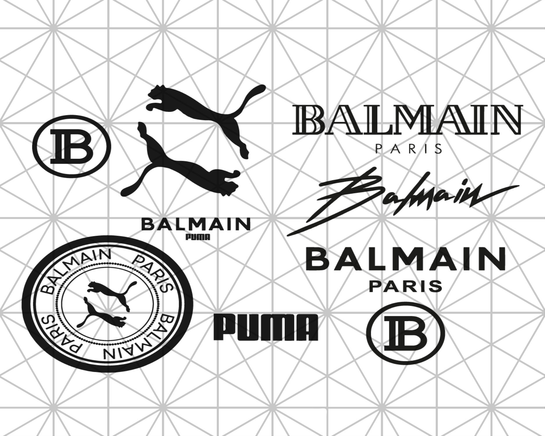 Puma And Balmain Logo Svg Bundle Trending Svg Puma Svg | Etsy