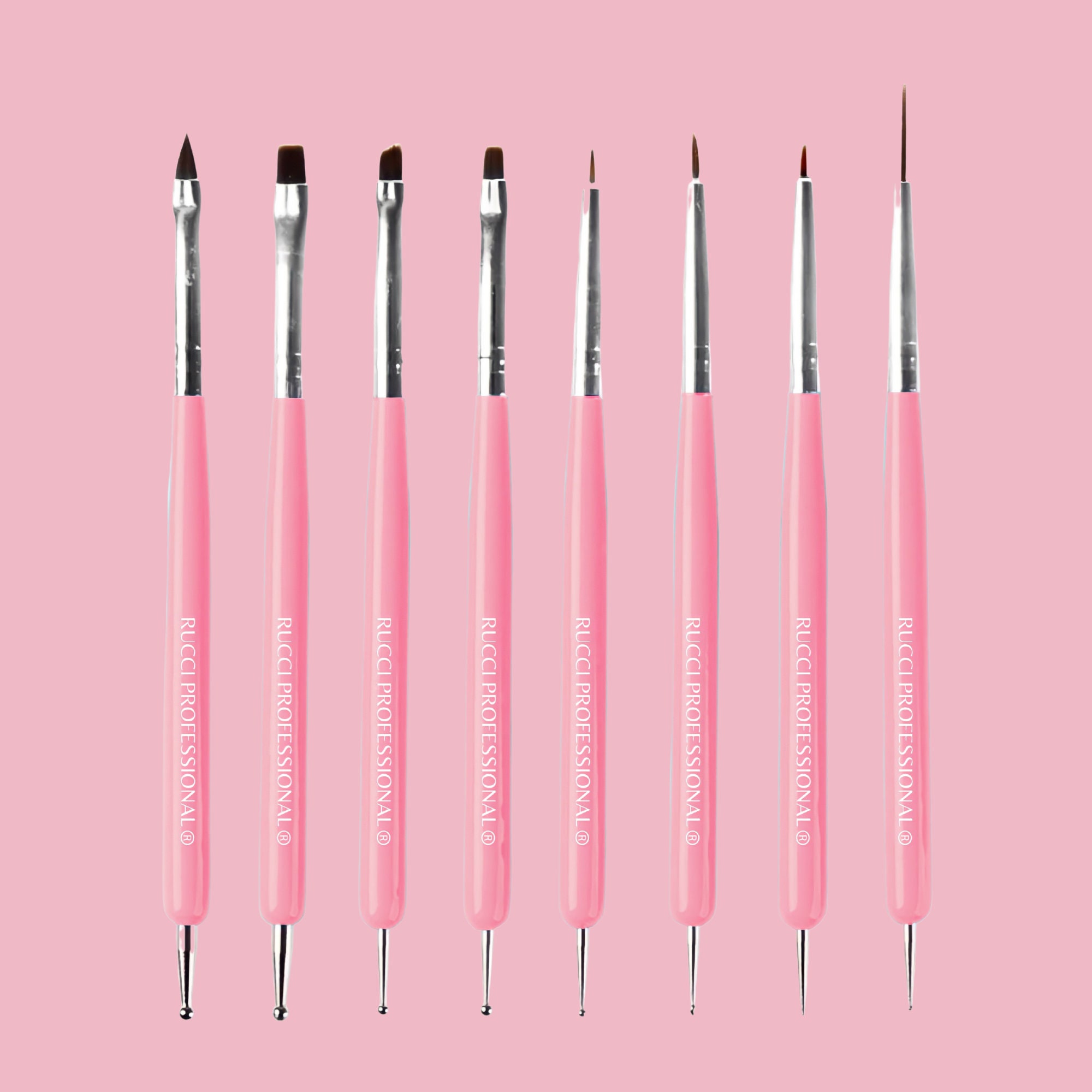 RUCCI Professional 8pc Nail Art Tool Kit With Nail Brushes Etsy