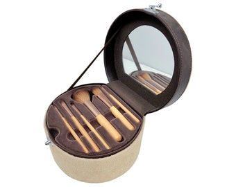 Rattan Makeup Box with 6 Pieces of Makeup Brush