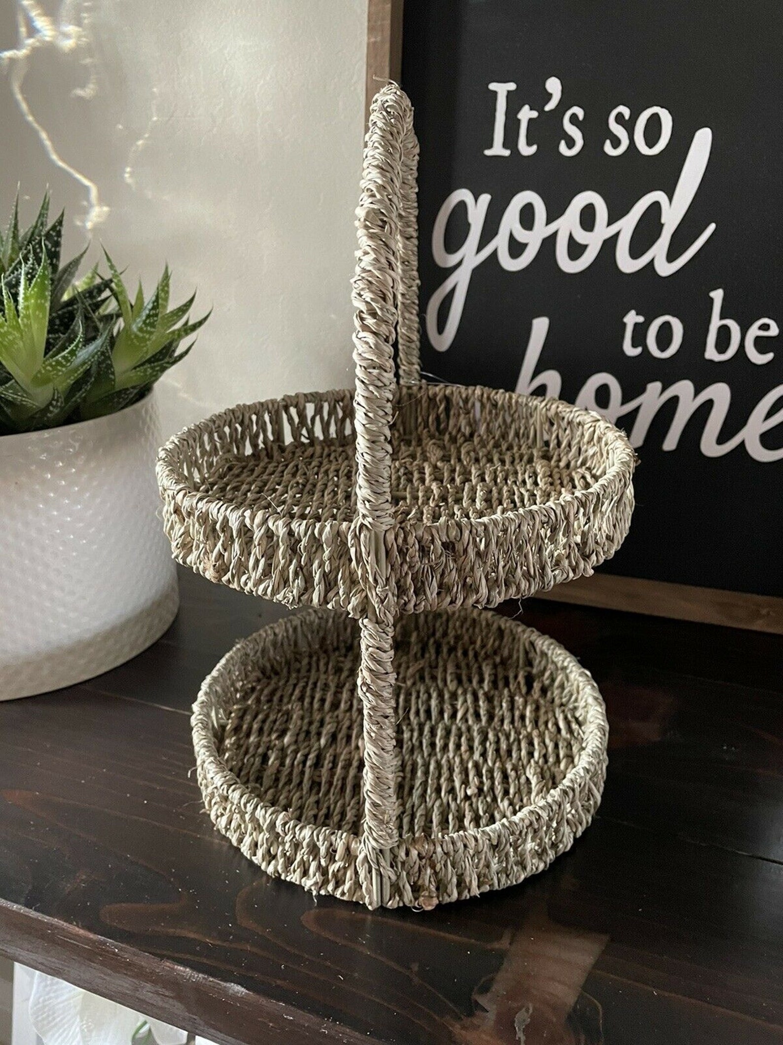 Hot Target Rattan Two Tiered Tray | Etsy