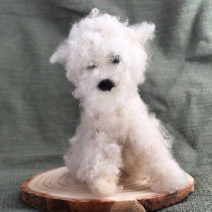 Needle Felted Fluffy Dog / Bichon Frise