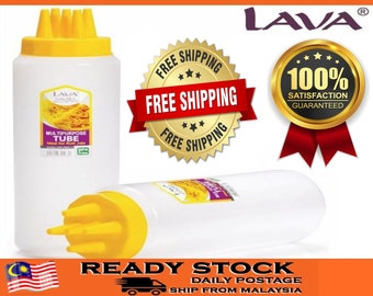 2 pcs Five Tip Squeeze Bottle Roti Jala Net Lacy Crepes Mold BPA FREE 600ML 20oz