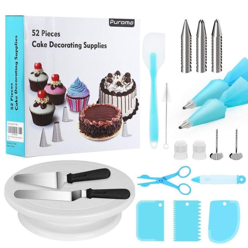 52 Pieces Cake Decorating Supplies Sets With Icing Tips Pastry Bags Flower  Lifter for Cake Decoration Baking Tools 