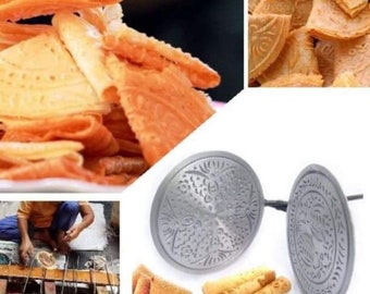 5 pcs Traditional Love Letter Mould Kuih Kapit/Kue Semprong Crispy Coconut Rolls