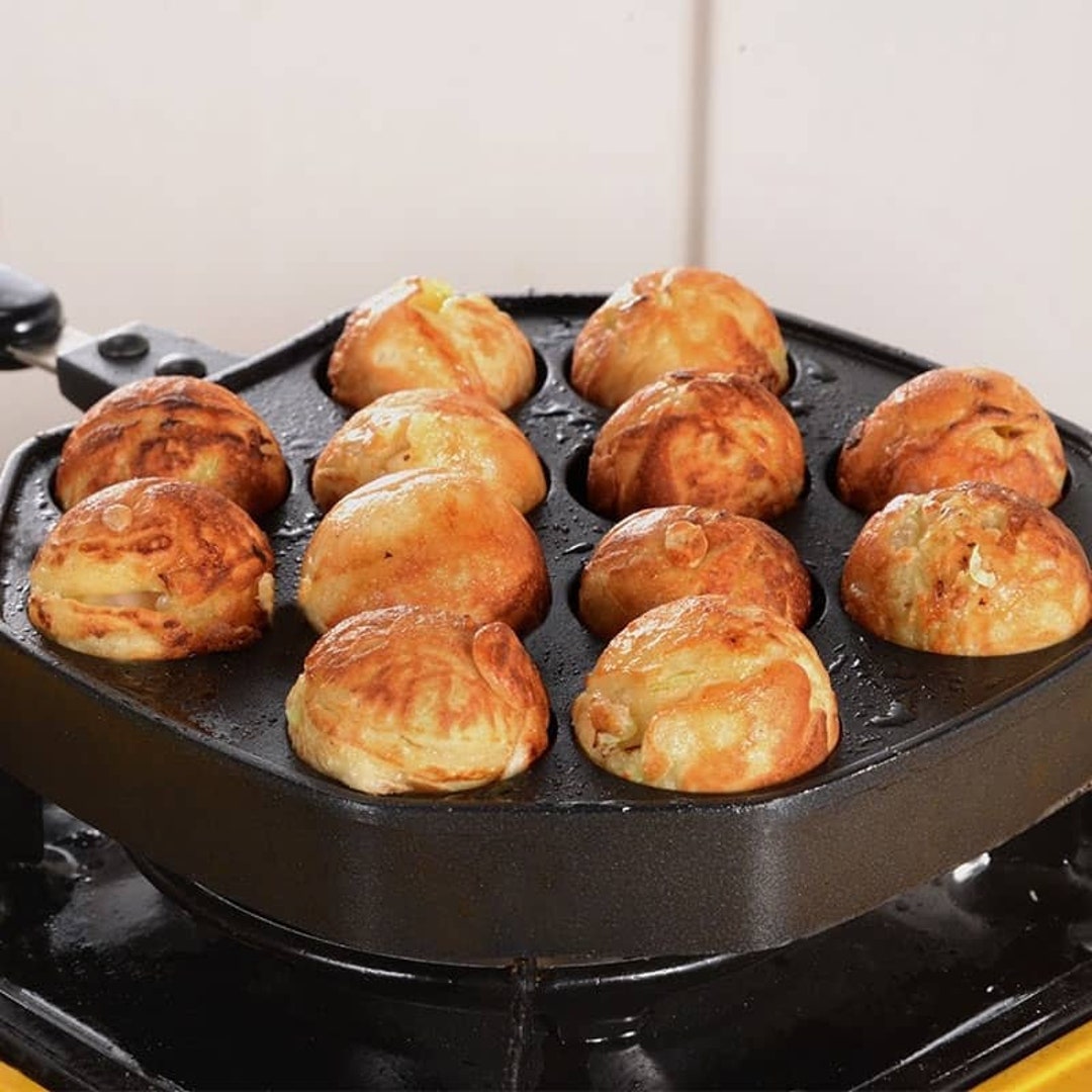 NEW Takoyaki Nonstick Grill Pan Cooking Plate Round Pancake Puffs