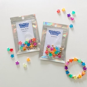 Rainbow Star Bracelet Kit: Kids Birthday Party Favor