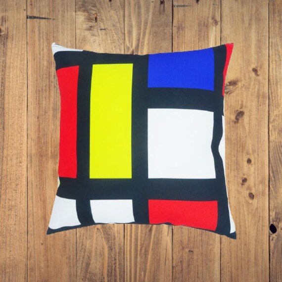 Housse de Coussin Déco Façon Mondrian