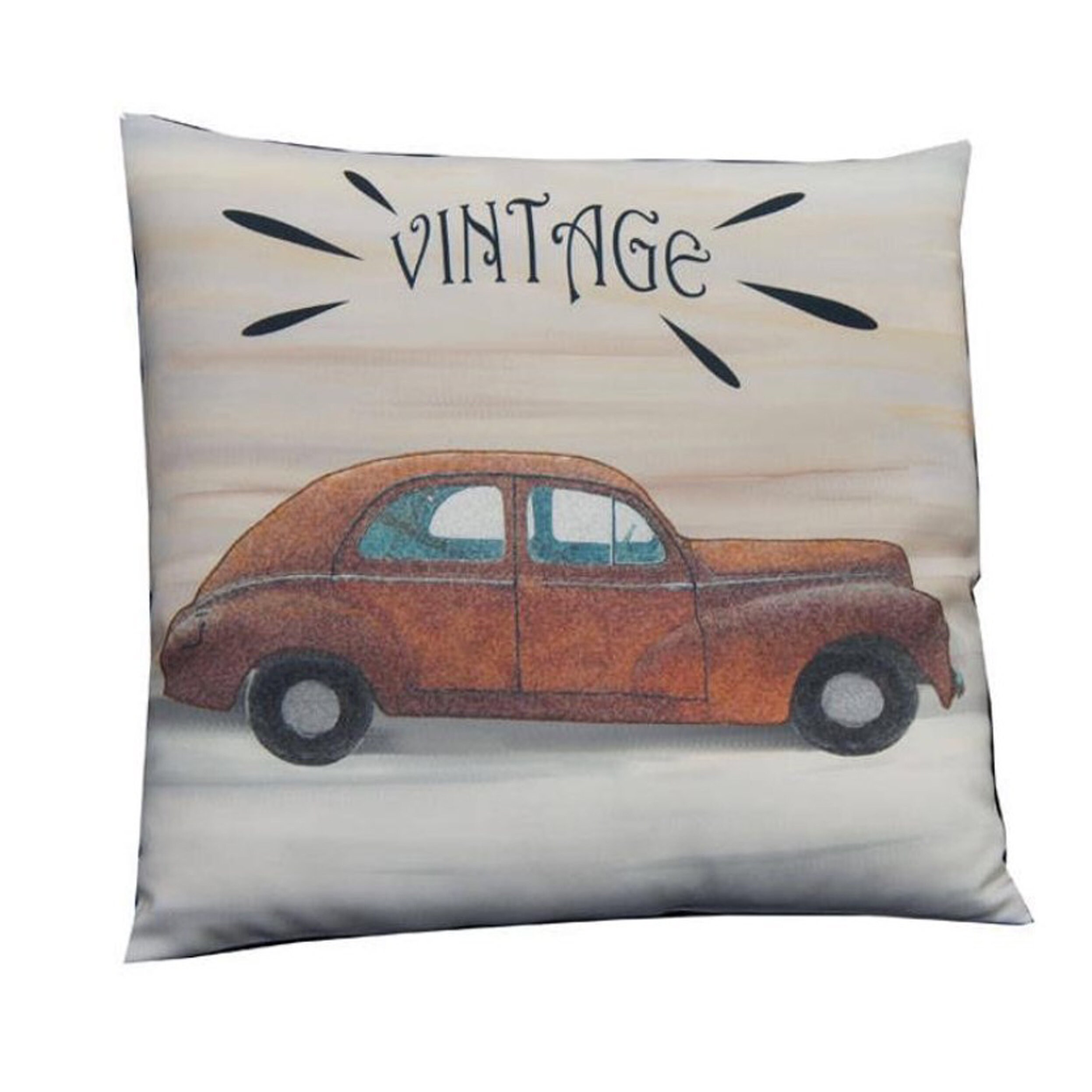 Housse Coussin Déco Vintage Car