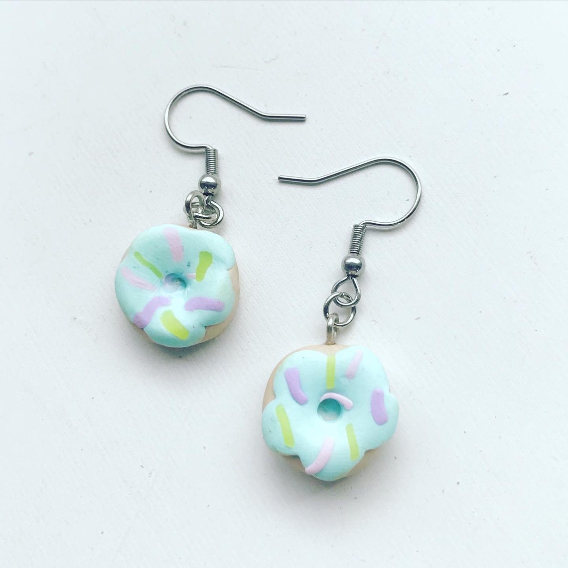 Donut Earrings Cute Earrings Polymer Clay Earrings Quirky Etsy