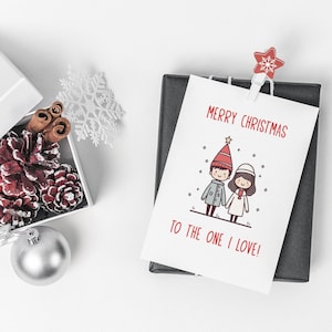 Cartão de Feliz Natal - Cartão de casal adorável, cartão para pessoa amada, de mãos dadas, presente de Natal para parceiro, cartão eu te amo, presente de casal