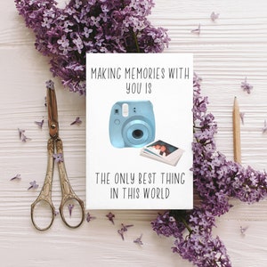Making Memories Couple Punny Card, Grappige kaart, Valentijnsdag cadeau, Verjaardagskaart voor vriend, Paren, vriendin, Polaroid Cadeaukaart