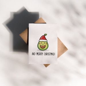 Avo Frohe Weihnachten Lustig Feiertagskarte, Avocado, Feiertagskarten, Punny Karte, Familiengeschenk, Weihnachtskarte, Geschenk für sie, Geschenk für ihn