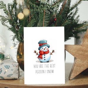 Schneemann Karte, Weihnachtskarte Geschenk, Weihnachtskarte, Karte für geliebte, Schneemann Notizkarte, Feiertagskarte, Weihnachtskarte