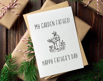 Sött fars dag-kort, trädgårdssamlat gratulationskort, roligt fars dag-kort, glad fars dag-kort för pappa, ordvits, pappaskämtkort, far dotter