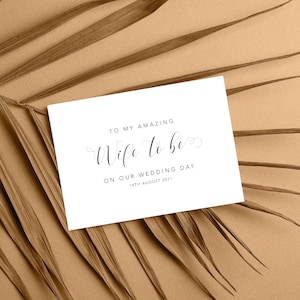 Cartão personalizado para minha incrível esposa para ser o dia do casamento, cartão de noiva