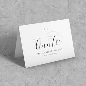 Für meine Tante an meiner Hochzeitskarte, Dankeskarte, meiner Tante Karte, Hochzeitstag, Karte für Tante, Hochzeitskarte