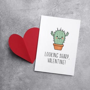 Valentine Cactus Will you be my Valentine Card Lustige Liebhaber Geschenk Valentinstag Karte, Perfekt für Freund Ehemann Paare Freundin