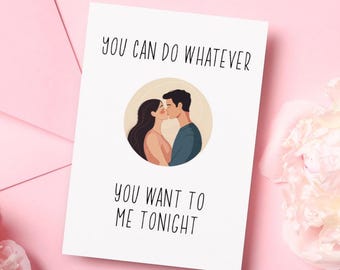 Tarjeta romántica sexy para novio, novia, regalo de aniversario travieso, nota de amor coqueta para él y ella, pareja, San Valentín, humor adulto, tarjeta para esposa