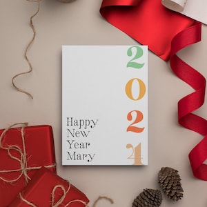 Carte personnalisée de bonne année 2024 pour votre femme, couple, petite amie, carte de nouvel an, nouvelle année 2024 personnalisée, bonne année 2024, cadeau 2024