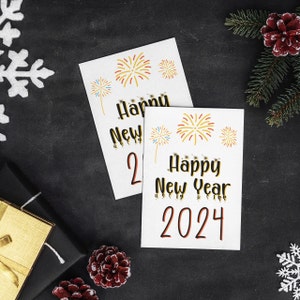 Carte de feux d’artifice de bonne année 2024 pour votre petite amie, amie, femme, couple, carte du Nouvel An, Nouvel An 2024, Bonne année 2024