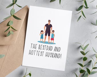 Niedliche Vatertagskarte Hottest Dad Grußkarte lustige Vatertagskarte glücklicher Vatertagskarte für Papa punny Papawitzkarte Vatertochter