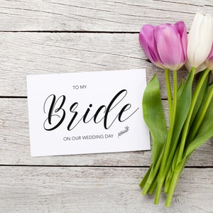 Hochzeit-Tageskarte zu Ihrer zukünftigen Braut oder Bräutigam an Ihrem Hochzeitstag - Hinweis für Mann oder Frau Liebe Karte